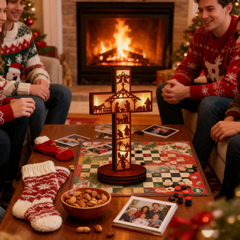 🔥Limited Time 50% OFF🔥LED Lighted Christian Nativity Wooden Ornament