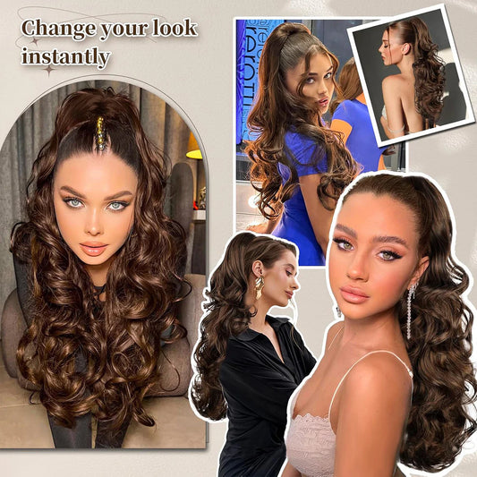 ✨ First 100 :2nd ltem 60% Off⚡Clip-in Big Wavy Ponytail Extension