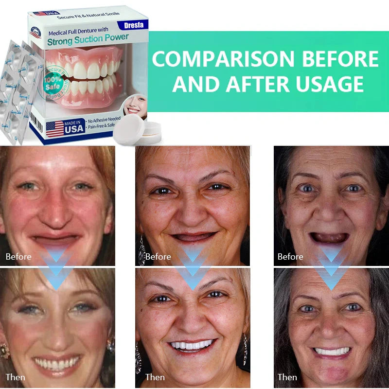 🔥Black Friday: 2nd ltem 60% Off🔥Dresfa® Medical Full Denture with Strong Suction ✅ Made and Shipped from the USA🍀