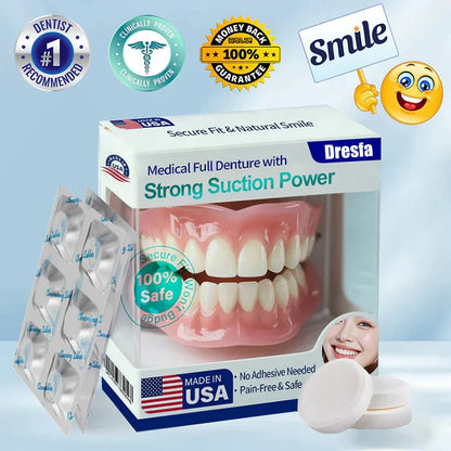 🔥Black Friday: 2nd ltem 60% Off🔥Dresfa® Medical Full Denture with Strong Suction ✅ Made and Shipped from the USA🍀