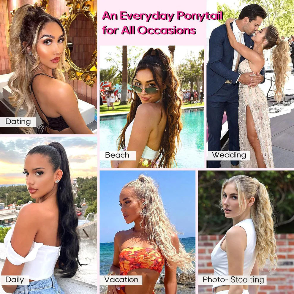 ✨ First 100 :2nd ltem 60% Off⚡Clip-in Big Wavy Ponytail Extension