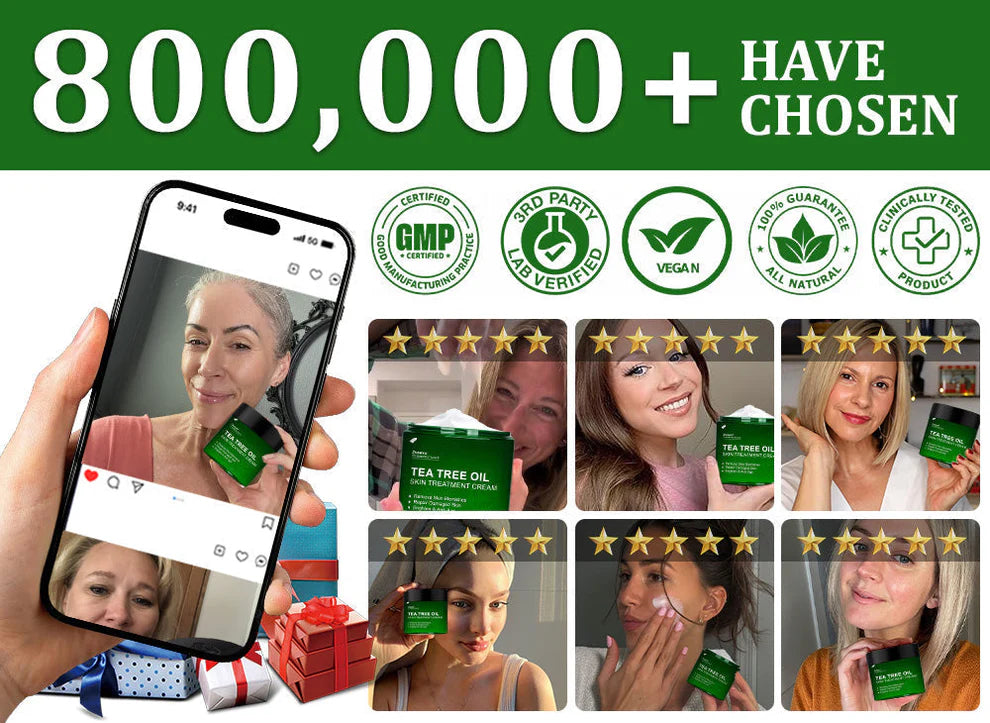 Tea Tree Oil Skin Treatment Cream✅𝐅𝐃𝐀-𝐀𝐏𝐏𝐑𝐎𝐕𝐄𝐃 – Removes Skin Blemishes, Repairs Damaged Skin, Brightens & Anti-Ageing Care