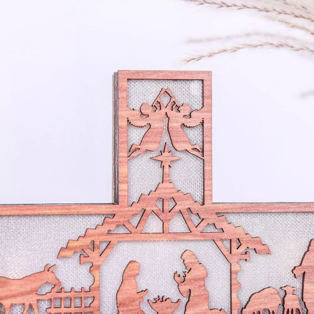 🔥Limited Time 50% OFF🔥LED Lighted Christian Nativity Wooden Ornament