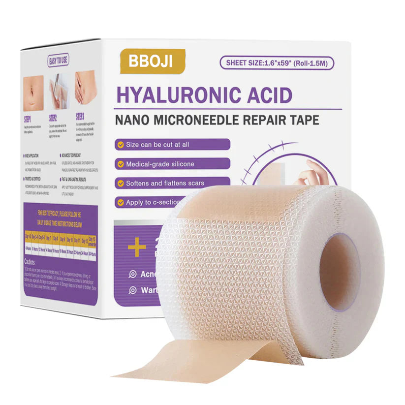 ✅Official Store |Medical GradeHyaluronic Acid Nano Microneedle Repair Tape🏥(Treatment of old and new scars, reduction of surgical scars, stretch marks, keloids, acne, burns, warts, dermatomes and varicose veins)