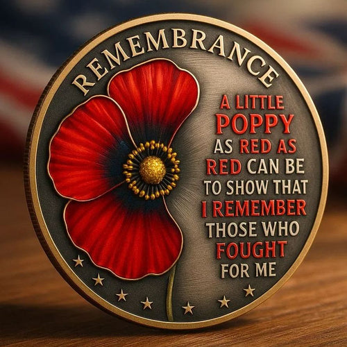 🌺 “Remembrance Poppy – Lest We Forget” Commemorative Coin