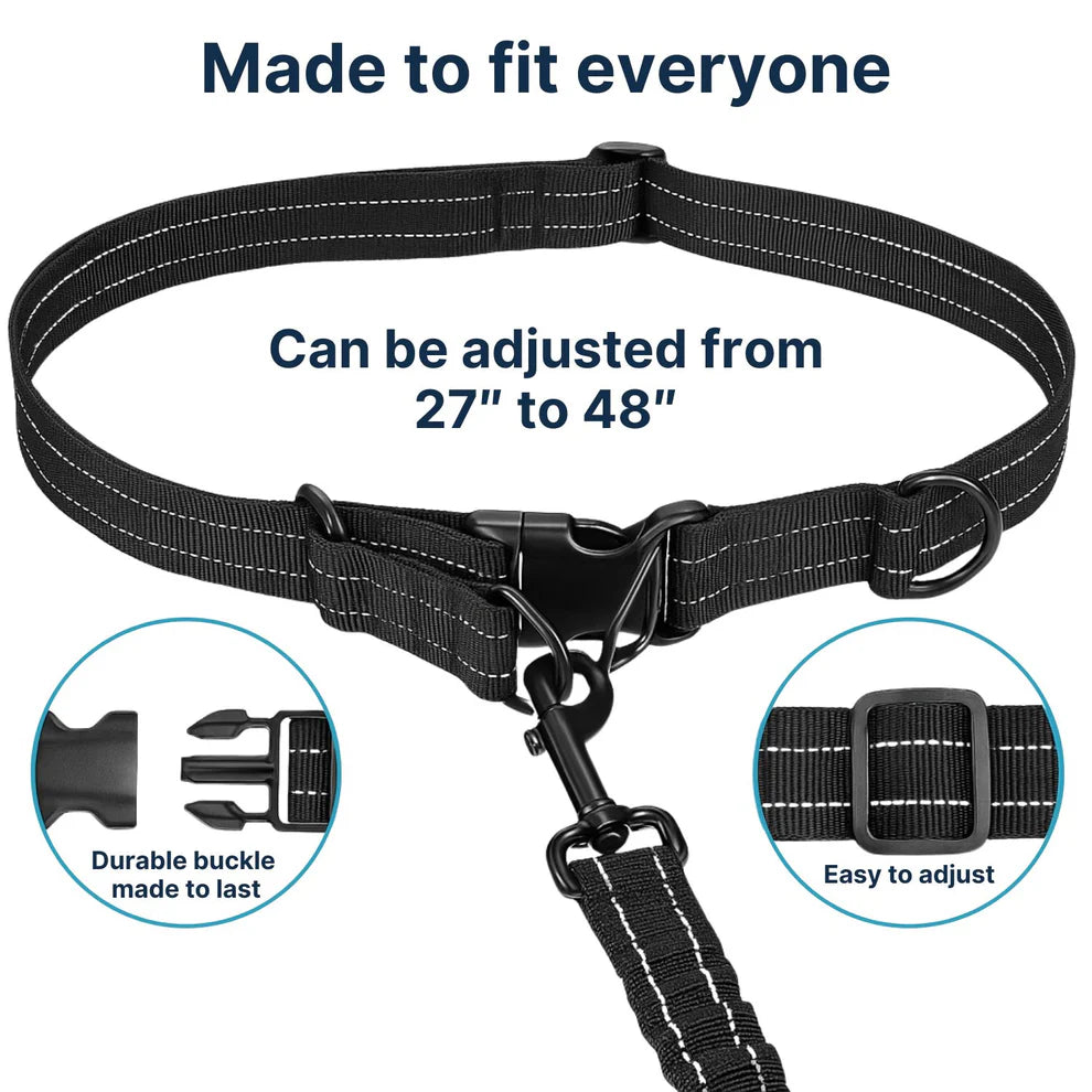 Multifunctional running waist bag-pet leash
